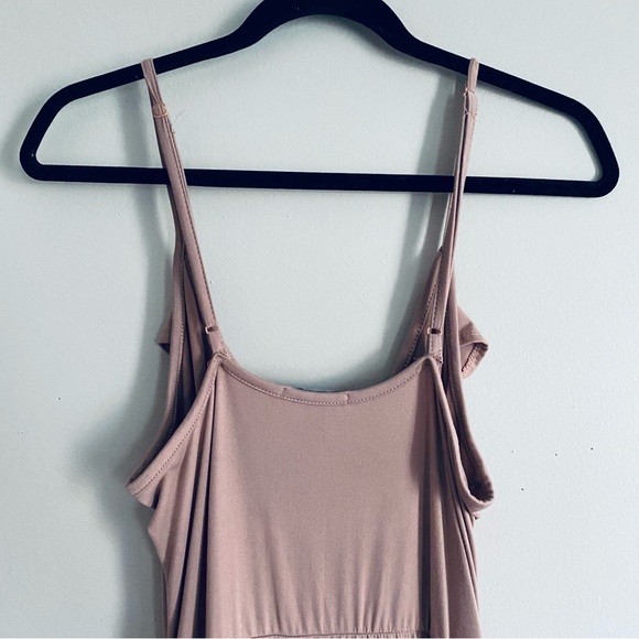 Charlotte Russe Women's Mauve Pink Tank Top Maxi Dress with Ruffles Size Medium - Picture 7 of 10